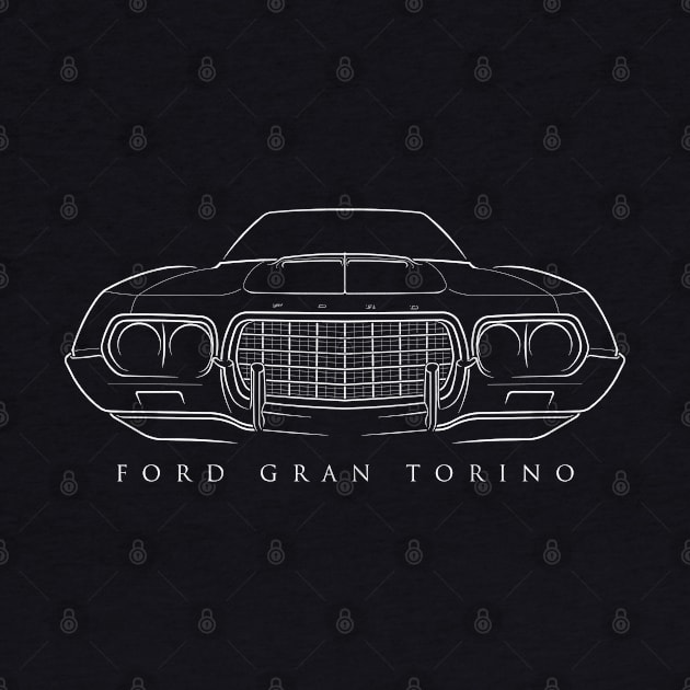 1972 Ford Gran Torino - front stencil, white by mal_photography